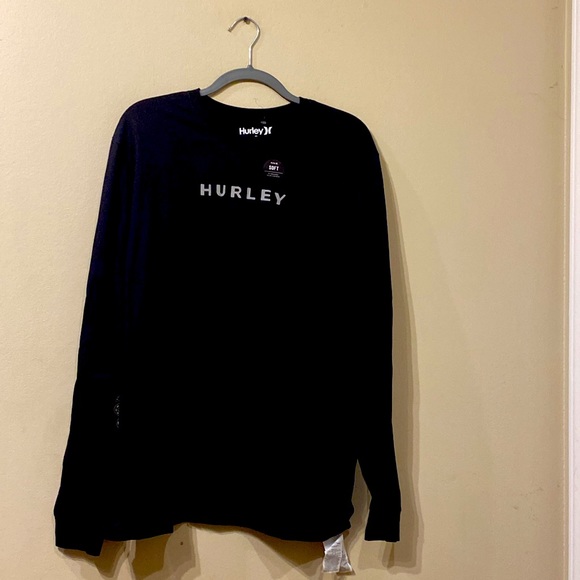 Hurley Other - Black Long Sleeve Crew Neck Hurley Shirt featuring front and back graphics sz L